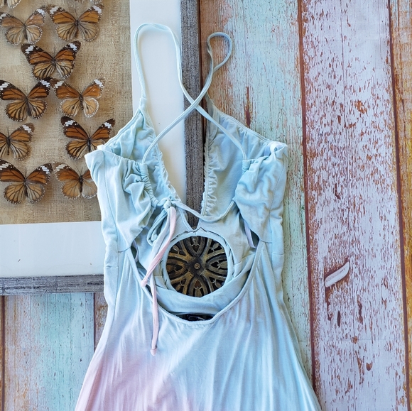 Sky Tie Dye Medallion Jersey A-line Maxi Dress XS - Picture 6 of 7